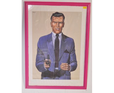 Original poster by artist 'Malik' William Tai. P.J.L. 05, ‘Police Judiciaire Liège’. Shooting target poster of a suited gentl