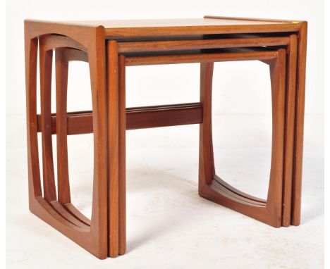 G Plan&nbsp; - Quadrille - A retro vintage mid 20th century teak wood nest of tables of rectangular form having square shaped