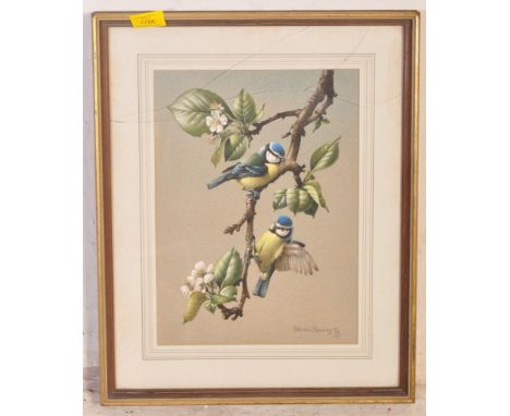 Edwin Penny (b1930) - Bristol Savages - A 20th century limited edition&nbsp;signed print depicting a pair of blue tits perche