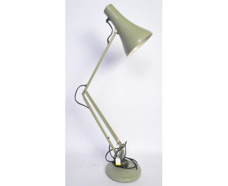 A retro mid 20th century circa. 1970's Anglepoise Herbert Terry Model 90 lamp in a sage green colourway with conical shade ov