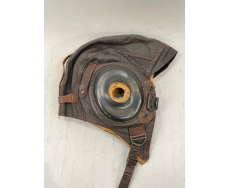 A WWII USAF Type AII flying helmet, 3189 size medium, label to interior 