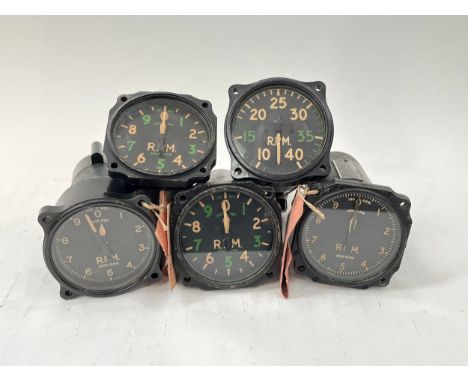 Five WWII Aircraft Engine RPM dials/gauges including 6A/778 1943 and MR IVB 1941 