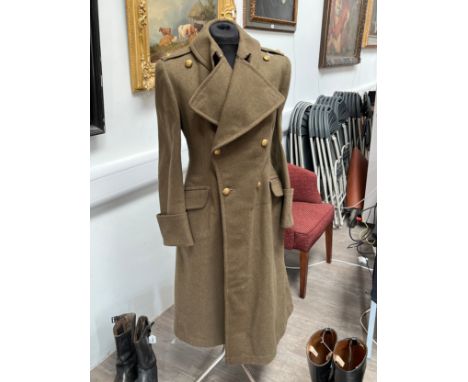 A British Army officer's greatcoat with King's Crown buttons 