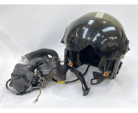 A 1970's British Flying Helmet "Bonedome" with carry case and two respirators 