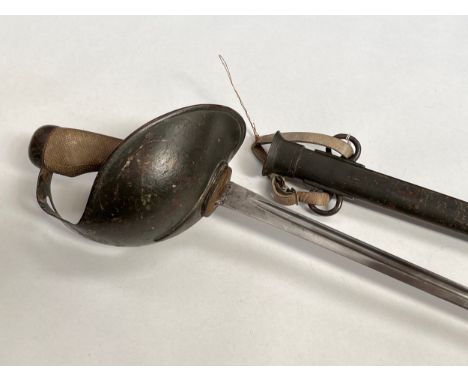 A British 1908 Pattern Cavalry Trooper's Sword, the 89cm long single edged fullered blade marked Wilkinson, overall length 10