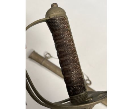 An 1827 pattern early 20th Century British rifle officer's sword, the blade engraved with scrolled design and scroll marked G