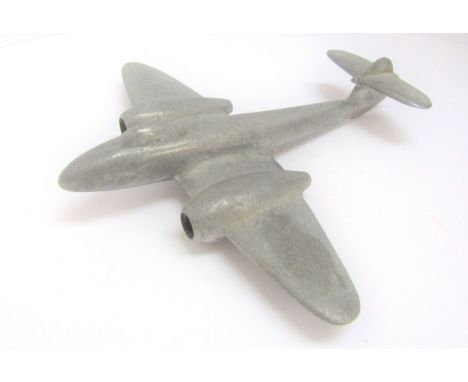 An aircraft alloy model of a Gloster Meteor jet aircraft 