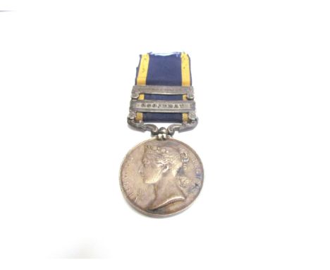 A Victorian Punjab Medal (1849), the obverse with Wyon profile of Queen Victoria, the reverse depicting Sir Walter Gilbert re