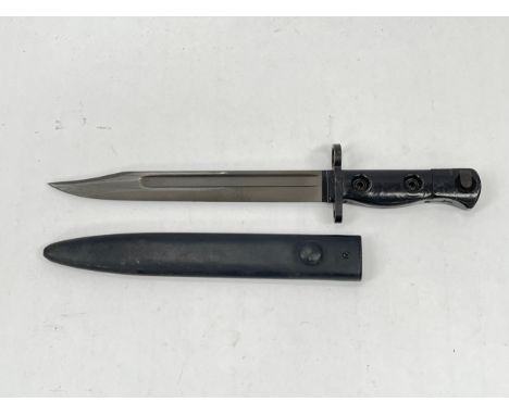 A British military issue L1A3 SLR bayonet, with scabbard 