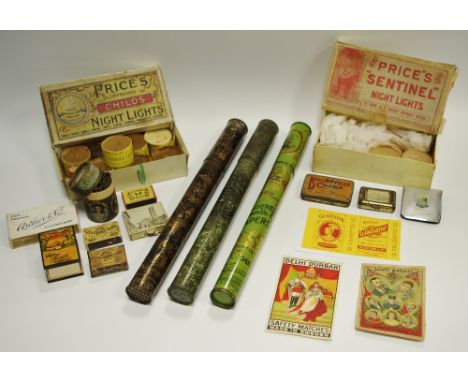 Advertisement - Three Price's Tapers, early 20th century wax taper canister for lighting lanterns and candles; Edwardian Pric
