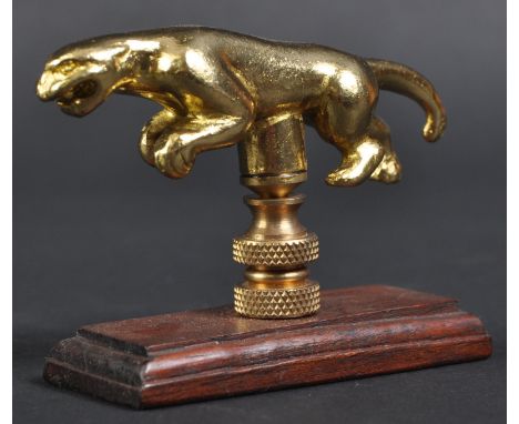 Jaguar - an original Jaguar made brass Leaper walking stick cane topper / knop, in the form of a traditional Jaguar Leaper. M