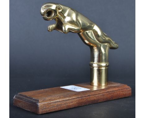 Jaguar - an original Jaguar made Leaper walking stick cane topper / knop, in the form of a traditional Jaguar Leaper. Mounted