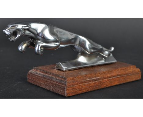 Jaguar Mascot - an original vintage chrome Type 3 later-version Jaguar car bonnet Leaper mascot. Typical form, smaller than p