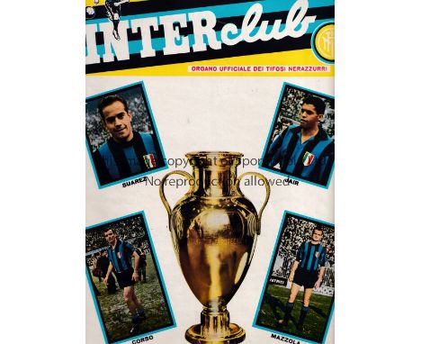 1964 EUROPEAN CUP FINAL     Inter Milan v Real Madrid played 27/5/1964 in Vienna. Official 52-page Inter Milan club revista '