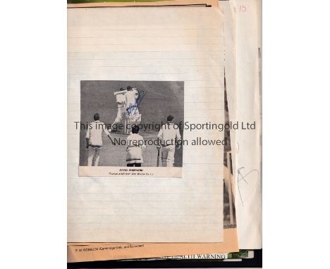 CRICKET AUTOGRAPHS 1970'S     A folder with over 90 signed magazine and newspaper pictures including Sarfraz Nawaz, Mike Gatt