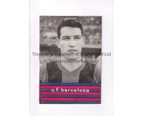 BARCELONA V DINAMO ZAGREB 1961     Programme for the ICFC tie in Barcelona 13/12/1961.    Very good