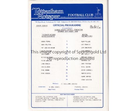 TOTTENHAM HOTSPUR     Twenty nine home Reserve and Youth team programmes for 1989/90 season including 19 X Combination, 4 X Y