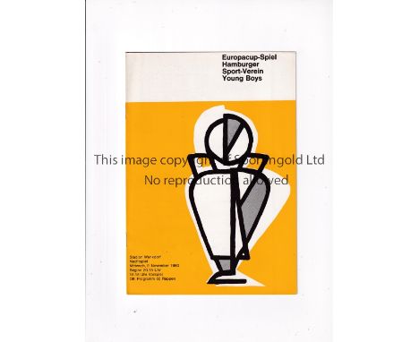 YOUNG BOYS BERN V HAMBURG SV 1960      Programme for the European Cup tie in Bern 2/11/1960.    Very good