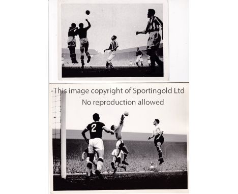 FOOTBALL PRESS PHOTOGRAPHS 1950'S &amp; 1960'S       Thirty eight B/W Press photos of various size with stamps or paper notat