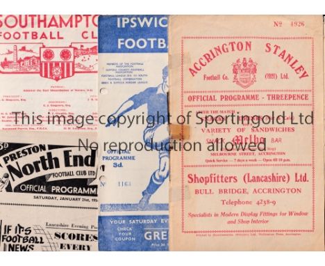 SUB-STANDARD FOOTBALL PROGRAMMES       Over 40 programmes from the 1950's which are in poor condition and have either punched