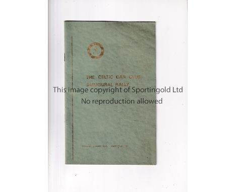 CELTIC 1967       Programme for The Celtic Car Club Inaugural Rally at the Glasgow Concert Hall 23/4/1967 including a message