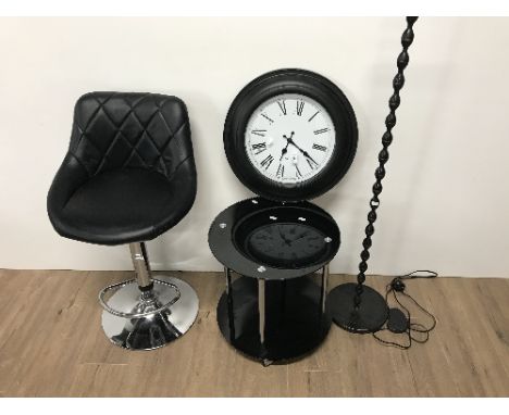 KIT BAR STOOL STANDARD LAMP CLOCK & COFFEE TABLE