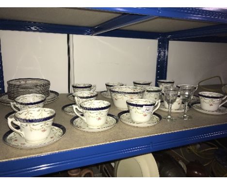 VINTAGE ROYAL STAFFS TEA CHINA (40) & 2 GLASSES