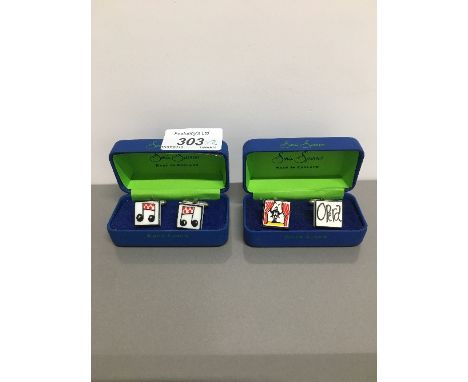 2 PAIRS OF CUFFLINKS SONIA SPENCER OPERA & NOTES