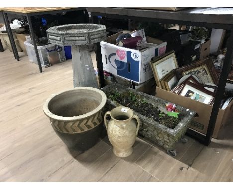 BIRD BATH, PLANTER POT & VASE