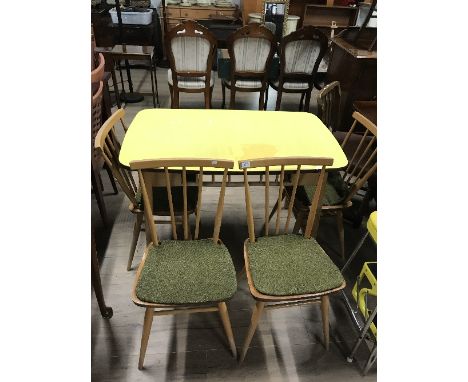 VINTAGE ERCOL KITCHEN TABLE & 4 CHAIRS