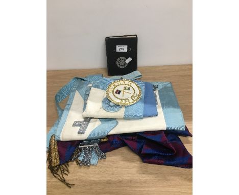 2 MASONIC APRONS & SASH ETC