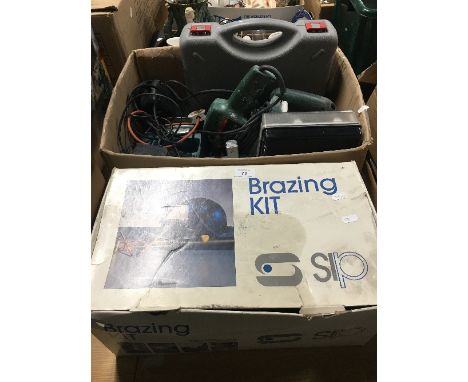 BRAZING KIT & 1 BOX OF POWER TOOLS