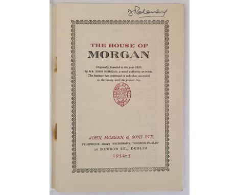 The House of Morgan originally founded in 1825. Wine, Spirit and Cigar Merchants, Dawson Street, Dublin. Price List 1959. ill