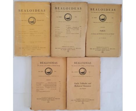 Irish Folklore. Gaelic Folktales and Mediaeval Romances by Bruford. Complete volume of Belaoideas. 1966; Furze. A Survey and 