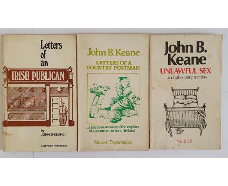 John B. Keane; Letters of an Irish Publican, first edition, first print. Mercier Press 1974 Letters of a Country Postman, fir