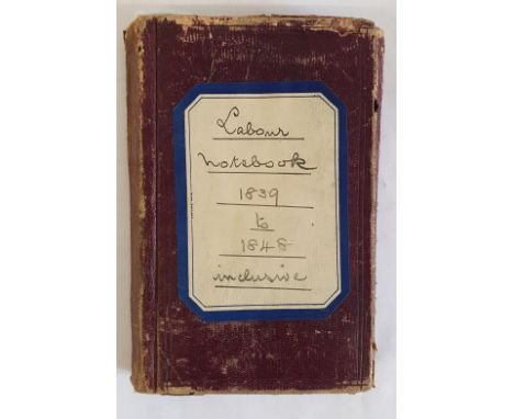 Guinness's Brewery: A morocco-bound manuscript notebook containing notes of employment at the St James' Gate Brewery Dublin 1