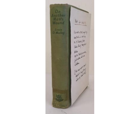 On Another Man's Wound. O Malley, Ernie. First edition-1936- subject of court action by Mr J Doherty (later Carlow County Man