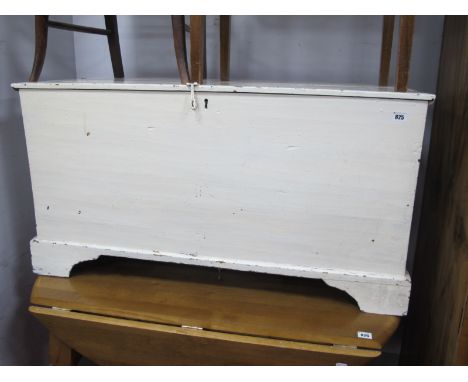 A XIX Century White Painted Pine Blanket Box, on bracket feet.