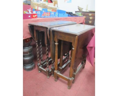 A Gate Leg Table, with barley twist legs, together with one other gate leg table. (2)