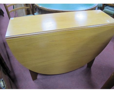 Teak Drop Leaf Dining Table; a pair of G-Plan ladder back chairs. (3)