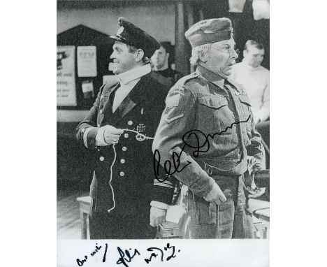 Clive Dunn and Philip Madoc signed Dads Army 10x8 inch black and white photo. Good condition. All autographs are genuine hand