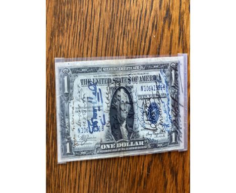 WW2 Six KIA Battle of Britain pilots plus many ace signed US $1 note. A unique item signed by WW2 US Ambassador John G Winant
