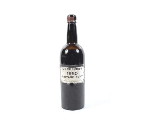 A bottle of Cockburns 1950 vintage port. No qty or vol shown. 