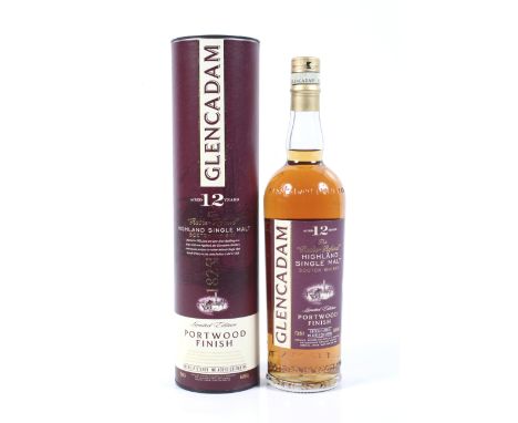 A bottle of Glencadam Scotch Whisky. Aged 12 years, 70cl, 46%, sealed and boxed 