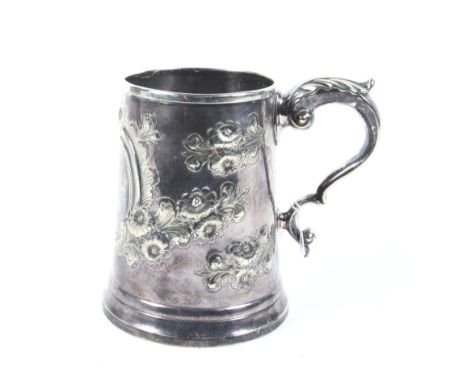 Rowing interest: A silver plated tapering cup. Presented to 'Alex chib, Four Oared Match, 1852, Coxswain', H12cm 
