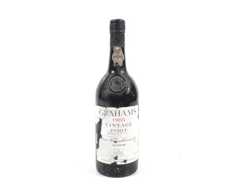 A bottle of Grahams 1985 vintage port. 75cl, 20.7% vol. 