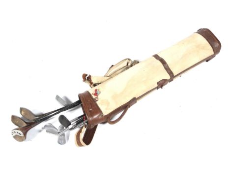 A set of vintage (1920s) hand-forged A G Spalding & Bros ARGYLE Rustless Golf clubs. In original bag comprising one driver, t