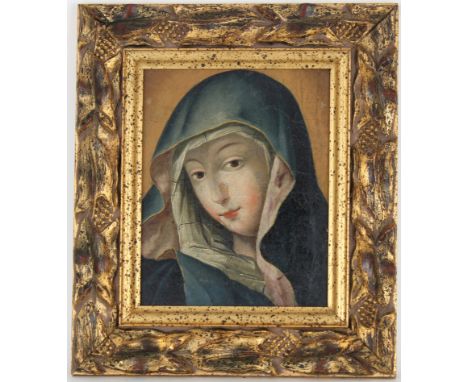 Old Master Painting, Madonna Del Dito. After Carlo Dolci. Oil on canvas painting. Painting has been re-lined and re-stretched