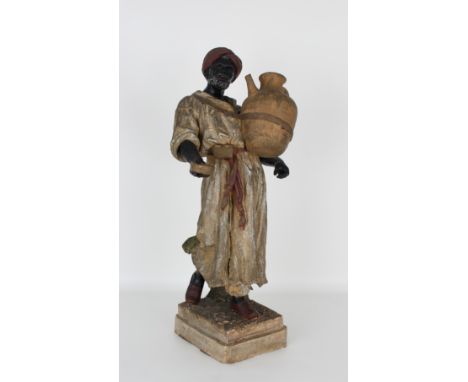 Large Terracotta Goldscheider Orientalist Figure. Marked on backside. Height: 21.5 in.
