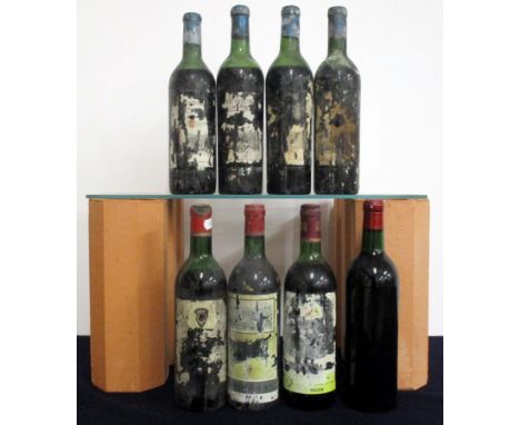 4 bts Unknown Médoc Red Wine Vintage Unknown 2 lms, 2 ls, bs/dis, foils crusted/damaged 3 bts Unknown believed Red Bordeaux V